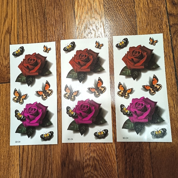 Temporary Tattoo Roses Realistic - Picture 1 of 2